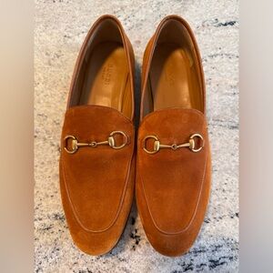 Gucci Women’s Jordaan Suede Loafers 39.5 Cognac NWOB